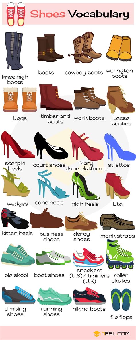 american english shoe names.